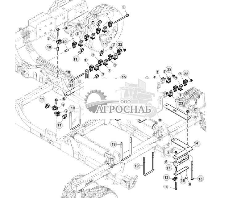 Brackets, Inner Wing Fold Hoses, 60', LH Illustrated (775101 - ) - ST904037 101.jpg